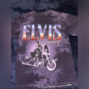 2022 ELVIS PRESLEY Tie Dye Rock Roll Motorcycle Image Graphic Music T-Shirt S